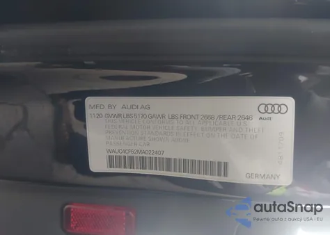 2021 Audi S5 Sportback Premium Plus Tfsi Quattro Tiptronic z USA, uszkodzony, nr VIN WAUC4CF52MA022407